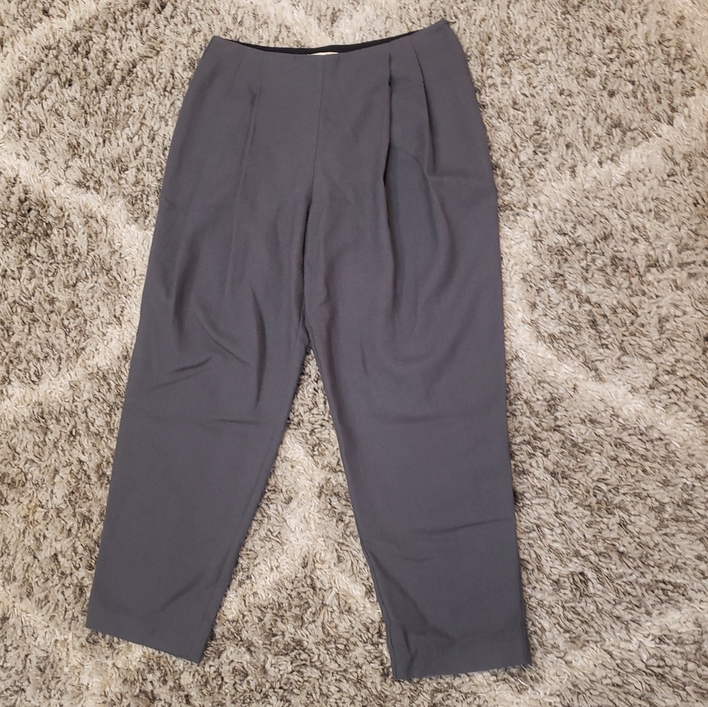 The Korner Gray Pleated Wool Dress Pants Trouser